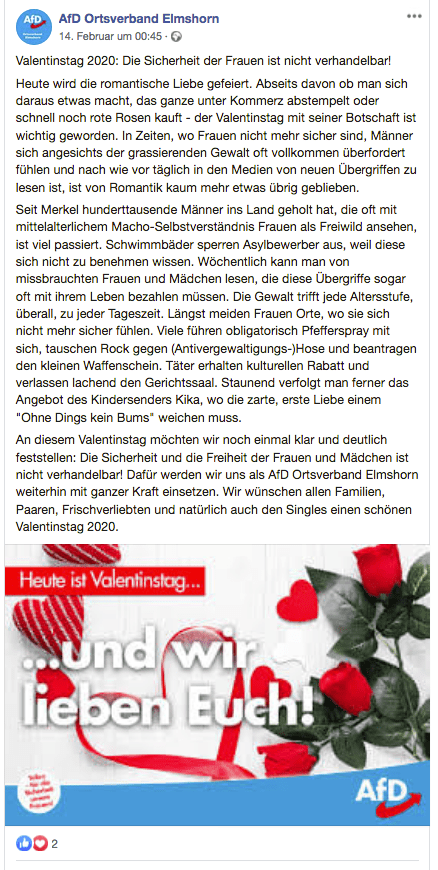 Screenshot AfD Elmshorn Valentinstag